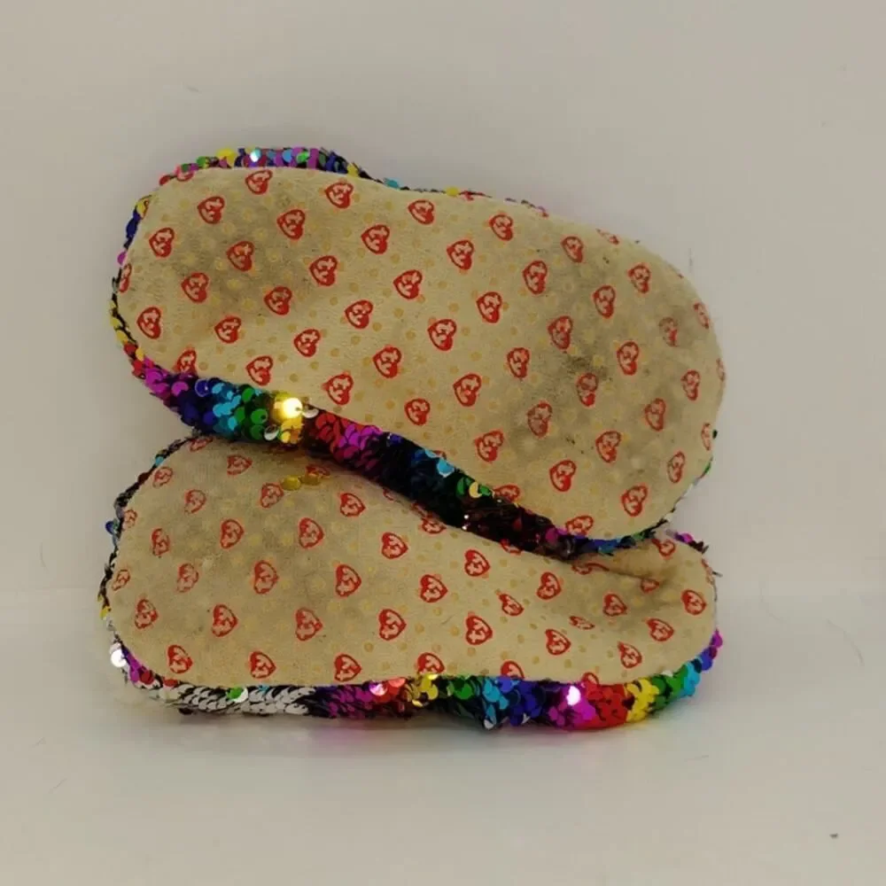 TY Beanie Boo Baby Toddler Girls Pre-owned Owl Owen Glitter Slippers - sz. 3
